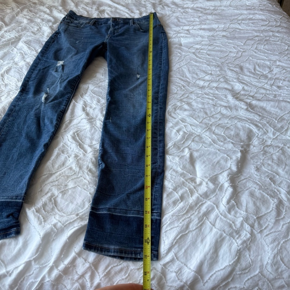 Lucky Brand Brooke Leggings Dark Blue Skinny Jeans Dark Wash Ankle Distressed - Picture 3 of 11
